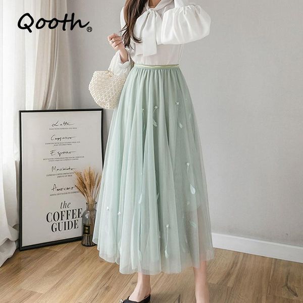 qooth sweet feather beaded skirt korean women's fairy mesh female autumn summer high waist stitching a-line qt533 skirts, Black
qooth sweet feather beaded skirt korean women's fairy mesh female autumn summer high waist stitching a-line qt533 skirts, Black