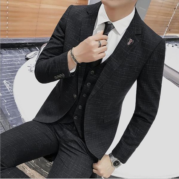 men's suits & blazers size s-4xl formal mens slim 3 pieces sets party men suit costume homme mariage wedding tuxedos (jacket+pants+vest, White;black
men's suits & blazers size s-4xl formal mens slim 3 pieces sets party men suit costume homme mariage wedding tuxedos (jacket+pants+vest, White;black