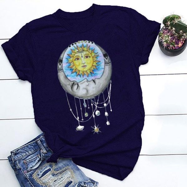 women's t-shirt vintage t shirt sun and moon pattern summer koszulki damskie casual all-match short sleeve tshirts blusa feminina verão, White
women's t-shirt vintage t shirt sun and moon pattern summer koszulki damskie casual all-match short sleeve tshirts blusa feminina verão, White