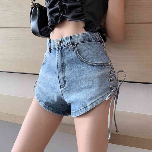 summer high waist short feminimos denim shorts korean bandage split women jeans bottoms 210429, White;black
summer high waist short feminimos denim shorts korean bandage split women jeans bottoms 210429, White;black