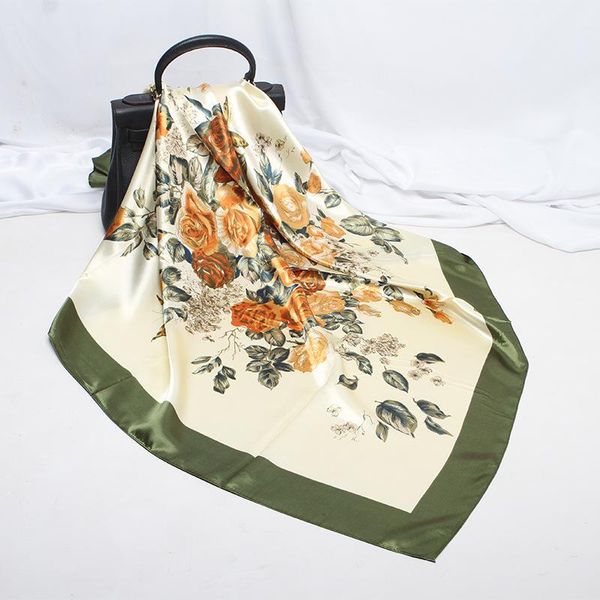 scarves 2021 90x90 rosa flower multipurpose women silk twill scarf satin square tie hairband ladies foulard femme towel bufanda shawl, Blue;gray
scarves 2021 90x90 rosa flower multipurpose women silk twill scarf satin square tie hairband ladies foulard femme towel bufanda shawl, Blue;gray