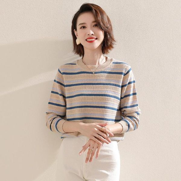 masigoch 100% merino wool round neck long sleeve autumn winter striped sweater woman women's sweaters, White;black
masigoch 100% merino wool round neck long sleeve autumn winter striped sweater woman women's sweaters, White;black