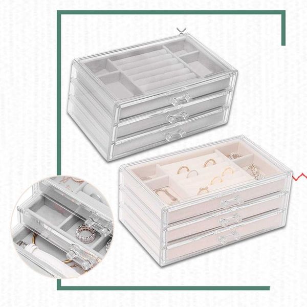 rings jewelry display boxes velvet transparent storage box ladies jewelries (with 3 drawers) women's bags
rings jewelry display boxes velvet transparent storage box ladies jewelries (with 3 drawers) women's bags