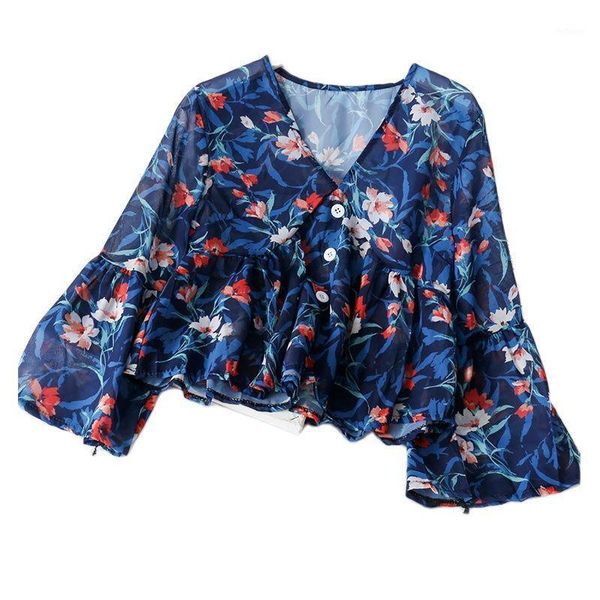 women's blouses & shirts abrini women flower printed 2021summer blouse buttoned up casual long sleeve flare chiffon v-neck loose tee, White
women's blouses & shirts abrini women flower printed 2021summer blouse buttoned up casual long sleeve flare chiffon v-neck loose tee, White