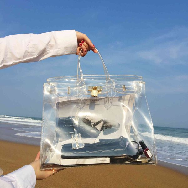 transparent 2021 summer new women's casual versatile hand lock kelly beach jelly bag
transparent 2021 summer new women's casual versatile hand lock kelly beach jelly bag