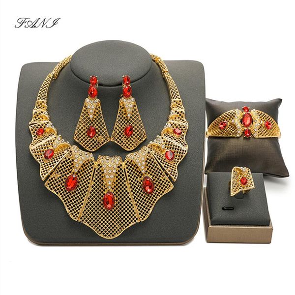 earrings & necklace fani nigerian women wedding jewelry set dubai gold colorful wholesale 2022 fashion african bridal brand, Silver 
earrings & necklace fani nigerian women wedding jewelry set dubai gold colorful wholesale 2022 fashion african bridal brand, Silver