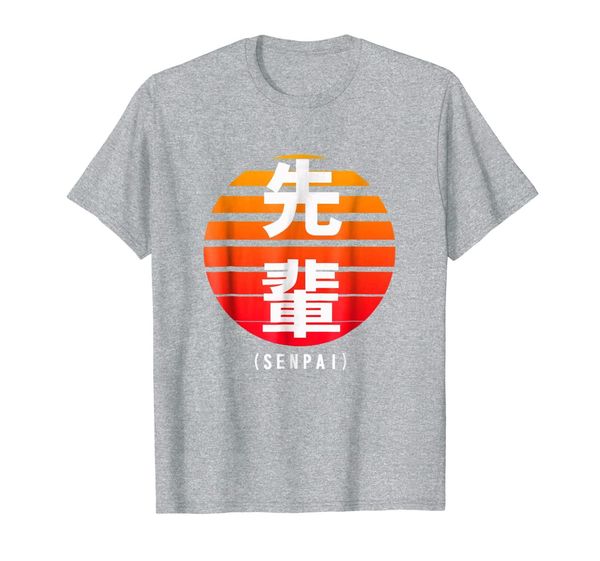 senpai t-shirt - kanji script - retro eighties look, White;black