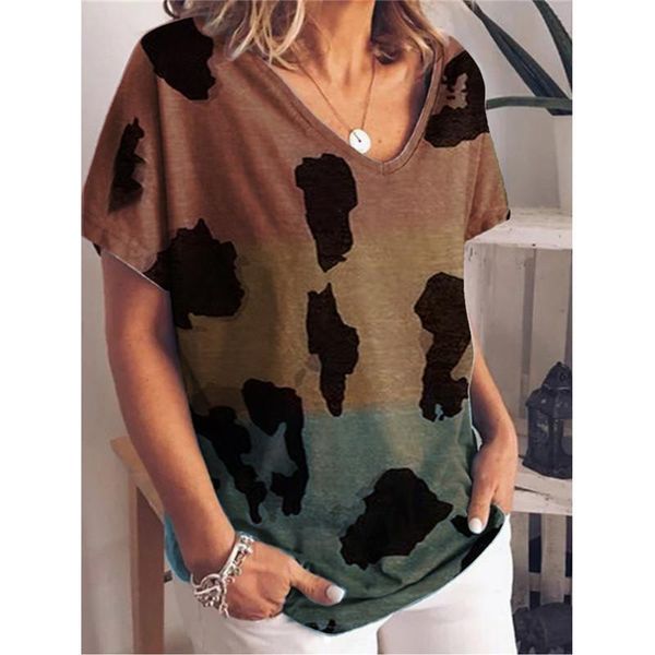 large size s-5xl summer 2021 gradual color print short sleeve european and american loose t-shirt women's, White
large size s-5xl summer 2021 gradual color print short sleeve european and american loose t-shirt women's, White