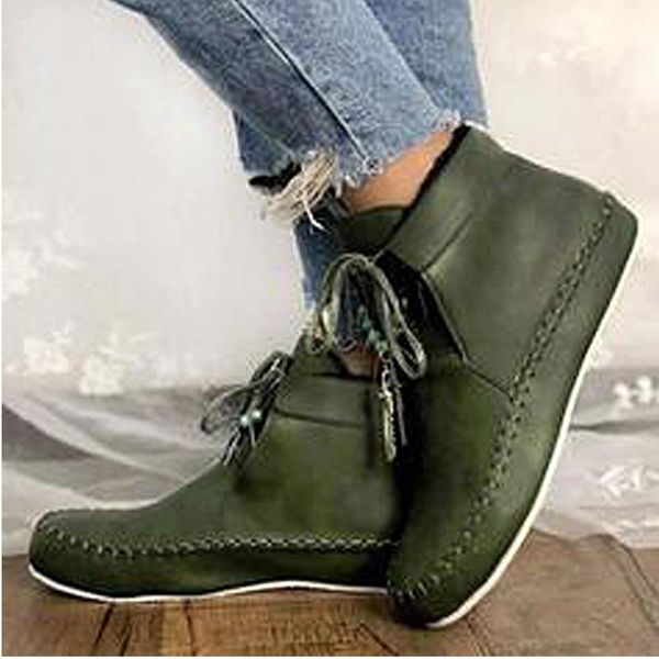 boots women retro ankle women's pu leather flats woman warm lace up ladies sewing female winter short plush shoes plus size, Black
boots women retro ankle women's pu leather flats woman warm lace up ladies sewing female winter short plush shoes plus size, Black