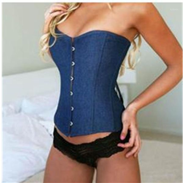 bustiers & corsets deep blue denim corset with lace thong women overbust waist cincher bustier buckle jeans corselet streetwear, Black;white
bustiers & corsets deep blue denim corset with lace thong women overbust waist cincher bustier buckle jeans corselet streetwear, Black;white