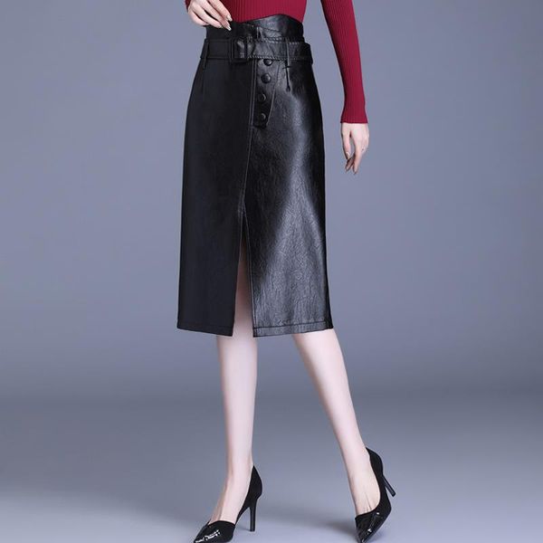 skirts pu leather skirt women 2021 autumn winter high waist solid black split a- line midi elegant ol with belt
skirts pu leather skirt women 2021 autumn winter high waist solid black split a- line midi elegant ol with belt
