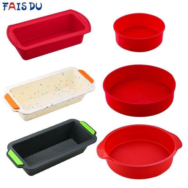 baking moulds silicone round rectangular mold set cake toast bread tray non-stick color random tools
baking moulds silicone round rectangular mold set cake toast bread tray non-stick color random tools