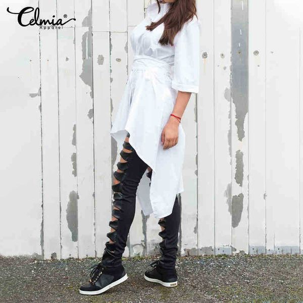 women's blouses & shirts blouses summer asymmetrical long celmia fashion lapel ladies elegant belted party blusas plus siz ur0m, White
women's blouses & shirts blouses summer asymmetrical long celmia fashion lapel ladies elegant belted party blusas plus siz ur0m, White