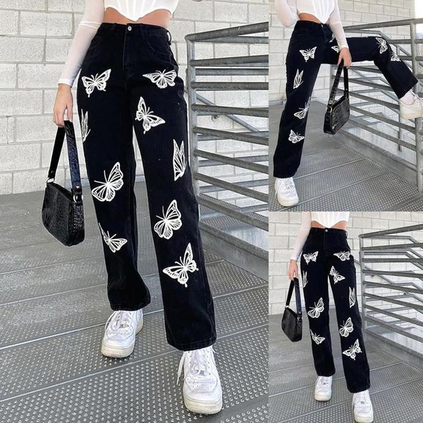 spring fashion ins street hip-hop butterfly printing wash jeans loose casual denim straight-leg pants tide woman trouse women's, Blue
spring fashion ins street hip-hop butterfly printing wash jeans loose casual denim straight-leg pants tide woman trouse women's, Blue