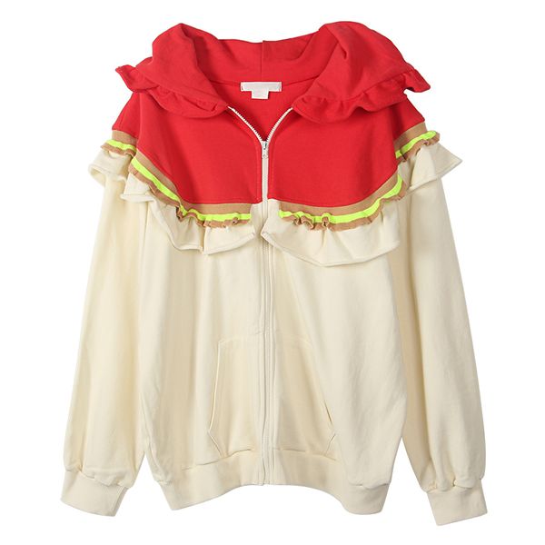 h.sa winter korean fashion ruffles zipper sweater coat hooded cardigans patchwork knit jacket mujer sueter 210417, White;black
h.sa winter korean fashion ruffles zipper sweater coat hooded cardigans patchwork knit jacket mujer sueter 210417, White;black