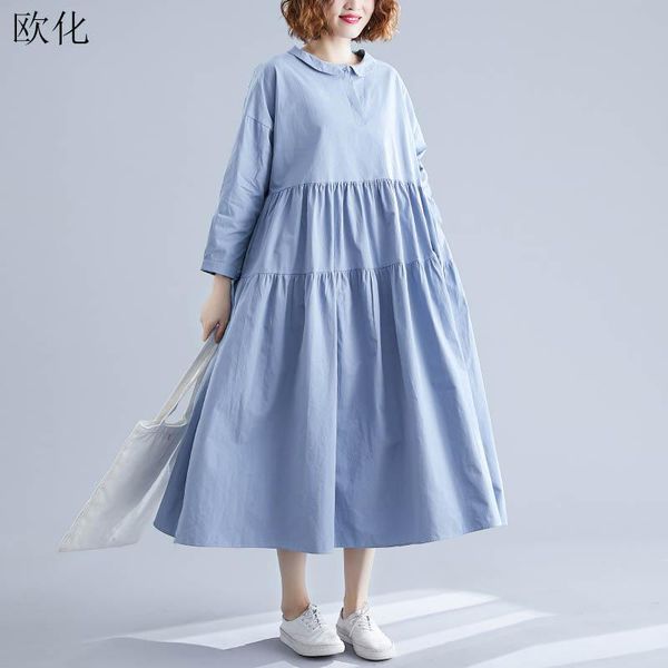 casual dresses plus size long sleeve doll collar dress women 2021 spring cotton a-line vintage loose maxi robe femme 4xl, Black;gray
casual dresses plus size long sleeve doll collar dress women 2021 spring cotton a-line vintage loose maxi robe femme 4xl, Black;gray