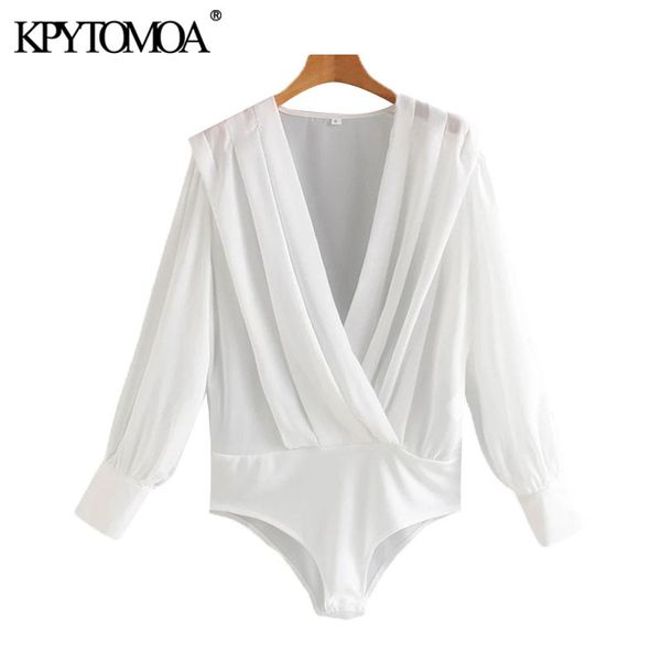 women fashion with darts snap-button bodysuit vintage crossover v neck long sleeve female playsuits chic 210416, Black;white
women fashion with darts snap-button bodysuit vintage crossover v neck long sleeve female playsuits chic 210416, Black;white