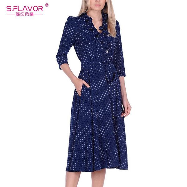 s,flavor fashion women v-neck polka dot print dress 2021 spring ruffles 3/4 sleeve vintage patrty vestidos casual a line dresses, Black;gray
s,flavor fashion women v-neck polka dot print dress 2021 spring ruffles 3/4 sleeve vintage patrty vestidos casual a line dresses, Black;gray