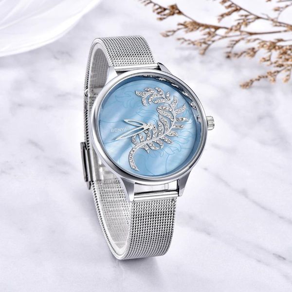 wristwatches 2021 women watches benyar quartz fashion mesh belt strap leather watch clock, Slivery;brown
wristwatches 2021 women watches benyar quartz fashion mesh belt strap leather watch clock, Slivery;brown