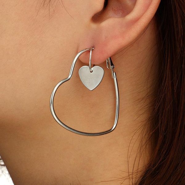 hoop & huggie double heart earrings women geometric hanging female fashion modern jewelry accessories kawaii vintage, Golden;silver
hoop & huggie double heart earrings women geometric hanging female fashion modern jewelry accessories kawaii vintage, Golden;silver
