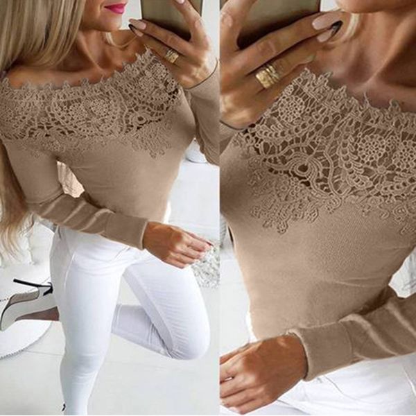 autumn fashion lace slash neck blouse ladies casual slim fit basic tee female women long sleeve shirt blusa pullover x0521, White
autumn fashion lace slash neck blouse ladies casual slim fit basic tee female women long sleeve shirt blusa pullover x0521, White