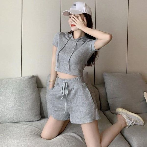 women's tracksuits 2021 summer casual hooded short sleeve sweater hoodie sports shorts two-piece fashion suit women, Gray
women's tracksuits 2021 summer casual hooded short sleeve sweater hoodie sports shorts two-piece fashion suit women, Gray