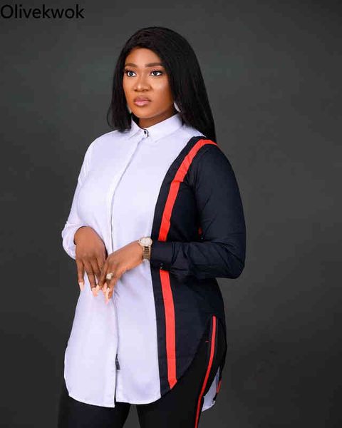 olivekwok woman fashion patchwork shirts long sleeve turn-down collar streetwear autumn solid woman, White
olivekwok woman fashion patchwork shirts long sleeve turn-down collar streetwear autumn solid woman, White