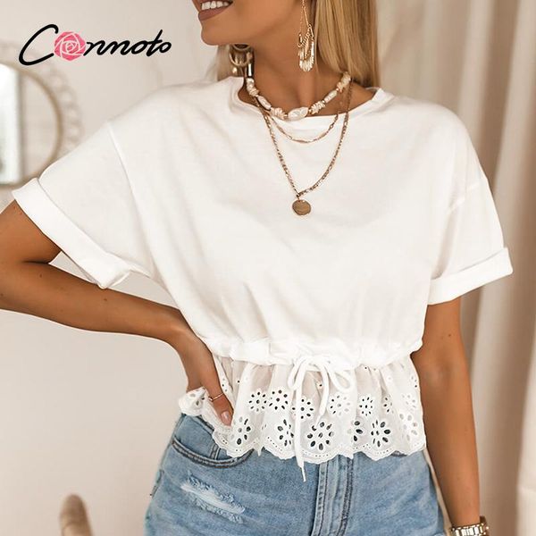 casual white drawstring waistband t shirt ruffled o-neck short sleeve tee cotton elegant holiday shirts summer women's
casual white drawstring waistband t shirt ruffled o-neck short sleeve tee cotton elegant holiday shirts summer women's