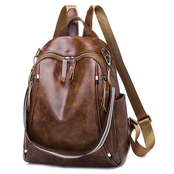 backpack versatile fashion oil wax cow leather women's schoolbag white ditch box bag
backpack versatile fashion oil wax cow leather women's schoolbag white ditch box bag