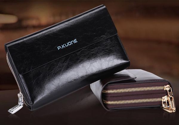 p.kuone mens clutch bag genuine leather handbag double layer business day clutches wallets men oil wax purse male wallet, Red;black
p.kuone mens clutch bag genuine leather handbag double layer business day clutches wallets men oil wax purse male wallet, Red;black
