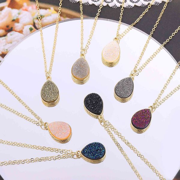 style accessories necklace personality fashion popular electroplating alloy water drop stone women's necklace jewelry, Silver
style accessories necklace personality fashion popular electroplating alloy water drop stone women's necklace jewelry, Silver
