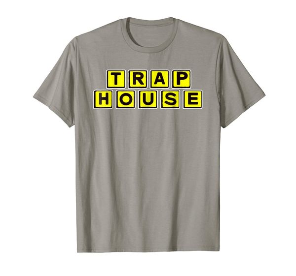 trap house t-shirt, White;black