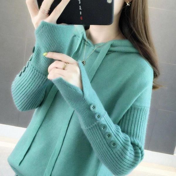 women's sweaters 2021 hooded sweater soft loose pullover knitwear solid color buttons casual female short coat, White;black
women's sweaters 2021 hooded sweater soft loose pullover knitwear solid color buttons casual female short coat, White;black