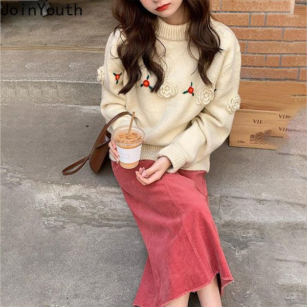 women's sweaters joinyouth 3d floral knitted pullovers female 2021 arrival for women embroidery half turtleneck jumper sweet sueter, White;black
women's sweaters joinyouth 3d floral knitted pullovers female 2021 arrival for women embroidery half turtleneck jumper sweet sueter, White;black