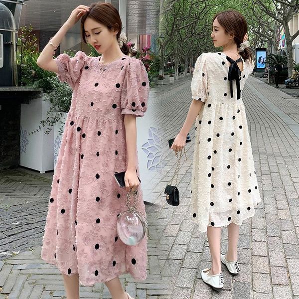 arrive summer maternity dress woman cute dot large size dresses pregnant clothing md-02892, White
arrive summer maternity dress woman cute dot large size dresses pregnant clothing md-02892, White