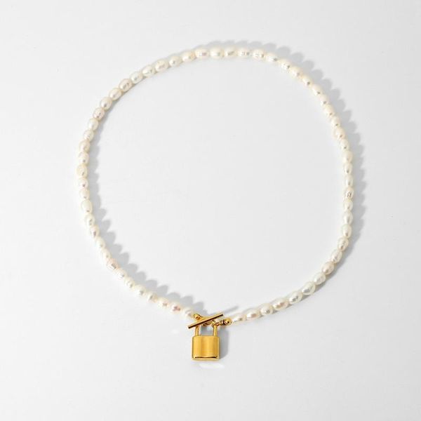 pendant necklaces stainless steel jewelry beaded natural pearl necklace chocker 18k golden ot buckle lock for women chain, Silver
pendant necklaces stainless steel jewelry beaded natural pearl necklace chocker 18k golden ot buckle lock for women chain, Silver