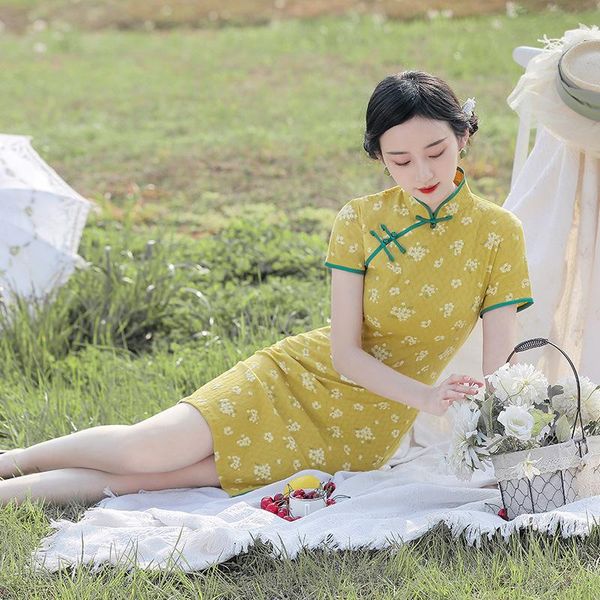 ethnic clothing women retro elegant yellow floral print cotton linen slim qipao party evening dress chinese lady bodycon cheongsam, Red
ethnic clothing women retro elegant yellow floral print cotton linen slim qipao party evening dress chinese lady bodycon cheongsam, Red
