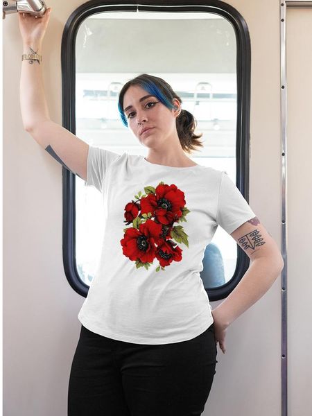 plus size t-shirt floral graphic t shirts vetement femme aesthetic clothes elegant t-shirts 2021 ropa tumblr mujer brazil fashion, Black
plus size t-shirt floral graphic t shirts vetement femme aesthetic clothes elegant t-shirts 2021 ropa tumblr mujer brazil fashion, Black