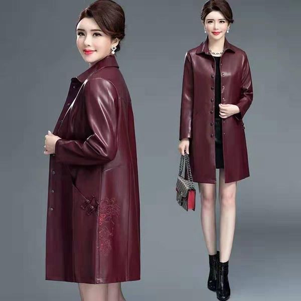 women's leather & faux women 2021 spring autumn genuine long sheepskin coats female floral embroidered jackets ladies loose single brea, Black
women's leather & faux women 2021 spring autumn genuine long sheepskin coats female floral embroidered jackets ladies loose single brea, Black