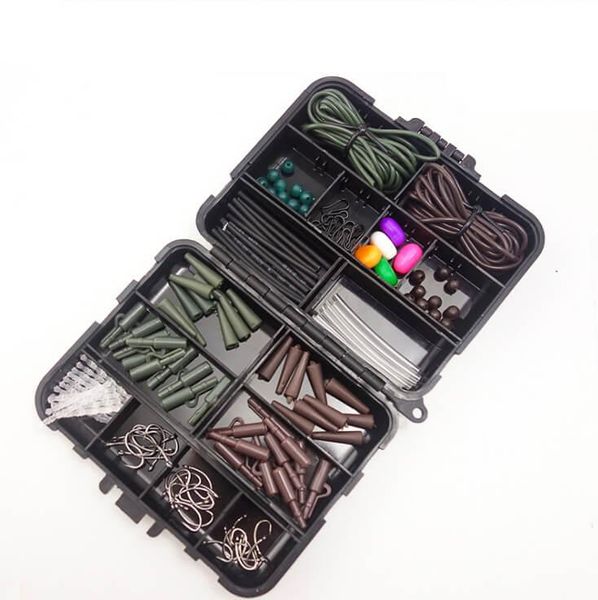 fishing accessories 128pcs carp tackle kit with swivels/hooks/sleeves/rubbers tubes box set 10.5x12.5x3.5cm all rod length & type
fishing accessories 128pcs carp tackle kit with swivels/hooks/sleeves/rubbers tubes box set 10.5x12.5x3.5cm all rod length & type