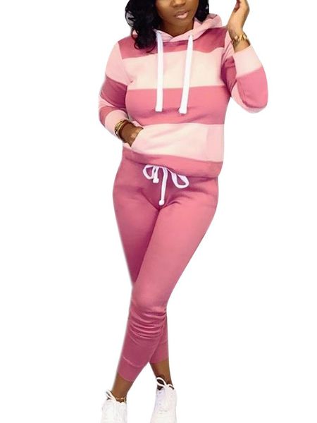 women's tracksuits 2021 brand women fashion sportwear outfits ladies casual long sleeve striped hoodie+elastic waist pants set tracksui, Gray
women's tracksuits 2021 brand women fashion sportwear outfits ladies casual long sleeve striped hoodie+elastic waist pants set tracksui, Gray