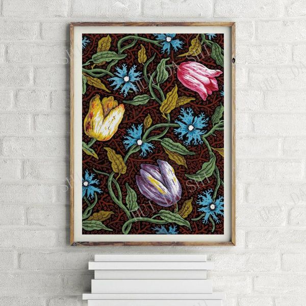 paintings retro botanical tulip pattern poster, vintage floral wall art print
paintings retro botanical tulip pattern poster, vintage floral wall art print