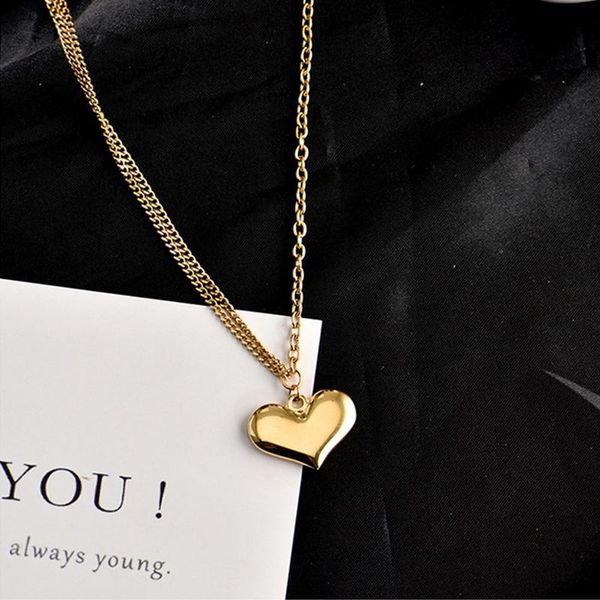 pendant necklaces meyrroyu stainless steel gold color heart 2021 trendy simple accessories female fashion gift jewelry collier, Silver
pendant necklaces meyrroyu stainless steel gold color heart 2021 trendy simple accessories female fashion gift jewelry collier, Silver
