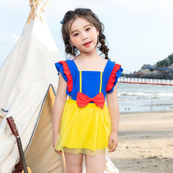 one 2020 girl's xiqi piece children's princess lovely gauze skirt swimsuit, White;black
one 2020 girl's xiqi piece children's princess lovely gauze skirt swimsuit, White;black