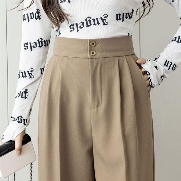 women's pants & capris wide leg blazer women 2021 autumn winter korean high waist loose straight casual black trousers aesthetic bottom, Black;white
women's pants & capris wide leg blazer women 2021 autumn winter korean high waist loose straight casual black trousers aesthetic bottom, Black;white