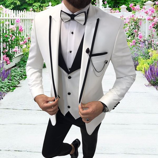 men's suits & blazers sandike 2021 men's ball or wedding white slim fit formal work clothes 3-piece set (jacket + pants vest), White;black
men's suits & blazers sandike 2021 men's ball or wedding white slim fit formal work clothes 3-piece set (jacket + pants vest), White;black