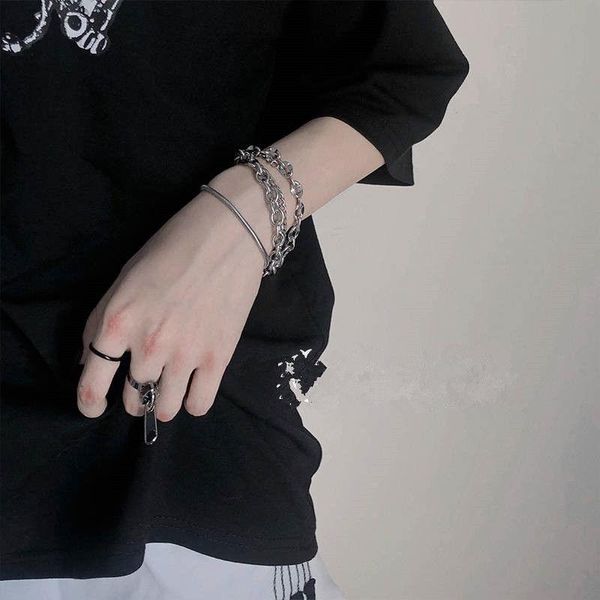 charm bracelets punk multilayer stainless steel chain bracelet for men women chunky paperclip link bangle fashion couple jewelry, Golden;silver
charm bracelets punk multilayer stainless steel chain bracelet for men women chunky paperclip link bangle fashion couple jewelry, Golden;silver