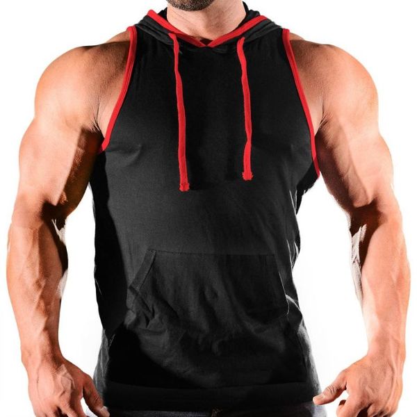 men' tank gym bodybuilding hooded sleeveless vest male fitness workout tee casual sportswear vests, White;black
men' tank gym bodybuilding hooded sleeveless vest male fitness workout tee casual sportswear vests, White;black
