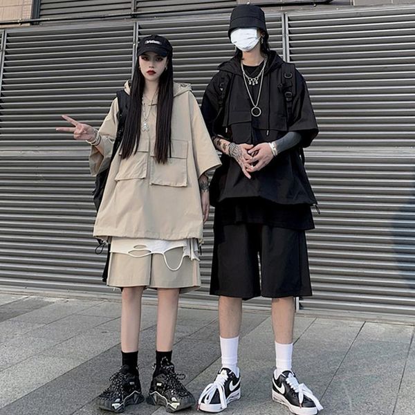 men's tracksuits casual sports suit for men women summer 2021 korean hooded shorts two-piece couple trend hip hop aesthetic streetwear, Gray
men's tracksuits casual sports suit for men women summer 2021 korean hooded shorts two-piece couple trend hip hop aesthetic streetwear, Gray