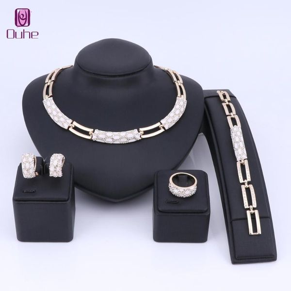 earrings & necklace classic gold color african beads jewelry sets for women wedding bridal prom party crystal bracelet ring, Silver
earrings & necklace classic gold color african beads jewelry sets for women wedding bridal prom party crystal bracelet ring, Silver